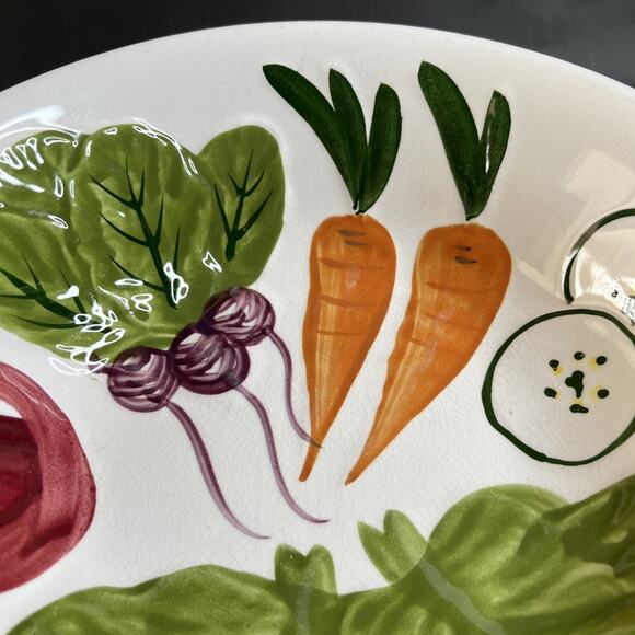 VTG Hand Painted Vegetable/Salad Bowl Ironstone Los Angeles Made In USA 10 Inch - Picture 5 of 9